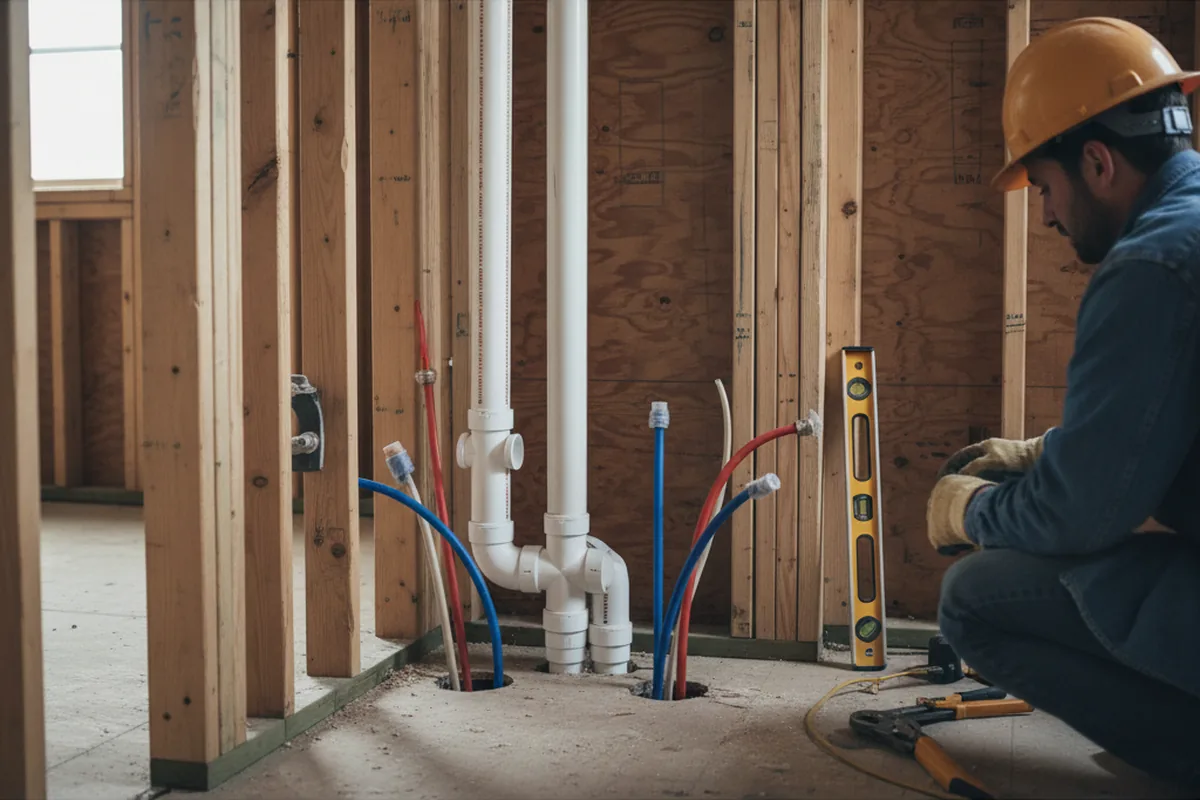Drain and supply rough-in during Toilet Repair and Installation in Ypsilanti